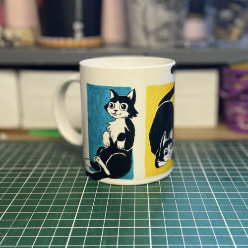 Tazón Pintado a Mano Modelo "Funny cat"